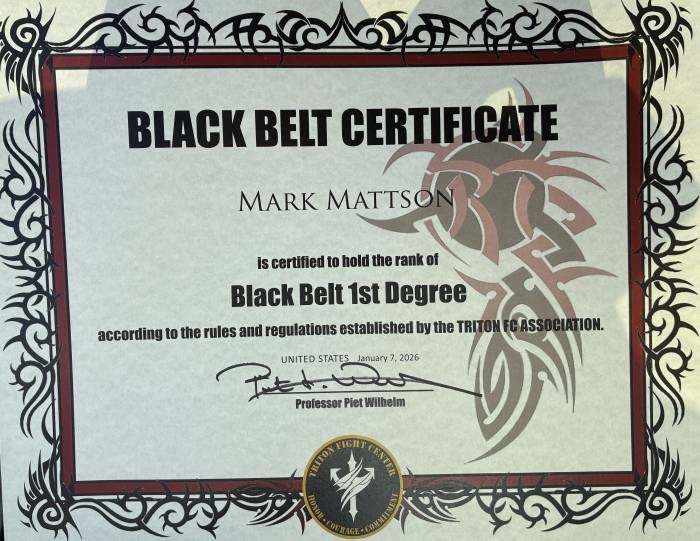 Black belt 1st degree · January 7, 2023 · Promoted by Piet Wilhelm