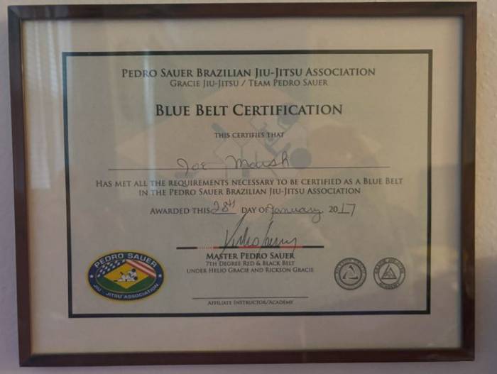 Blue belt · January 28, 2017 · Promoted by Sonny Achille