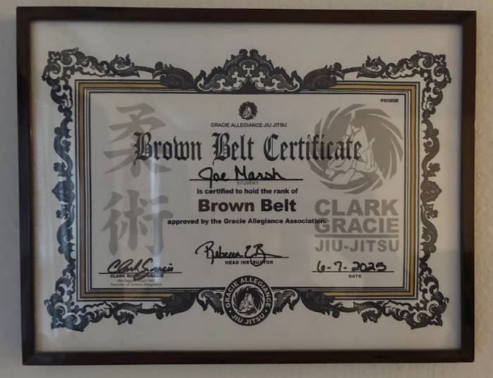 Brown belt · June 7, 2025 · Promoted by Rebecca Blair