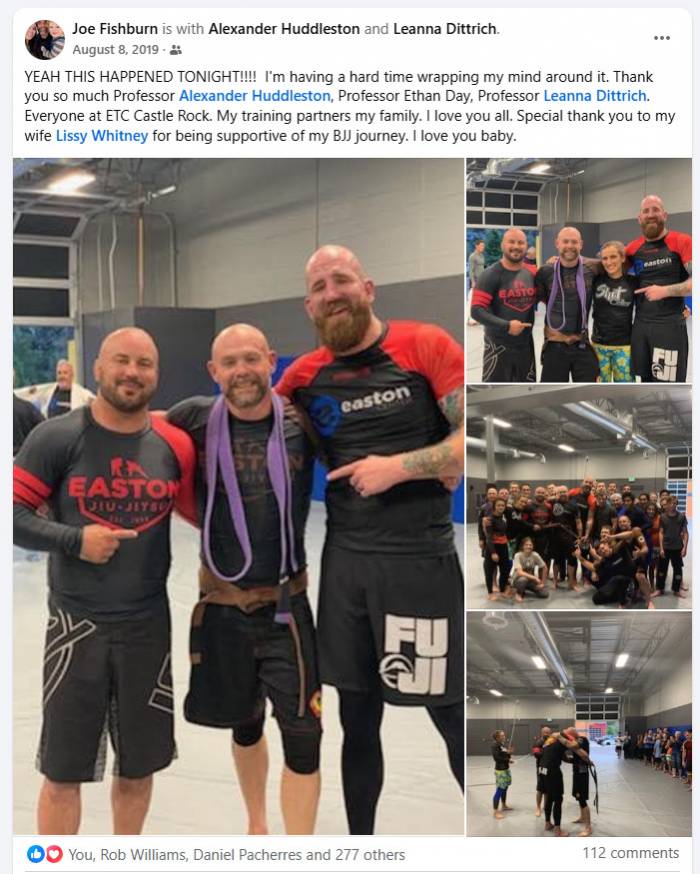 Brown belt · August 8, 2019 · Promoted by Chris Stolzman