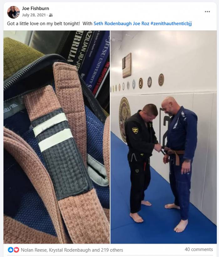 Brown belt · August 8, 2019 · Promoted by Chris Stolzman