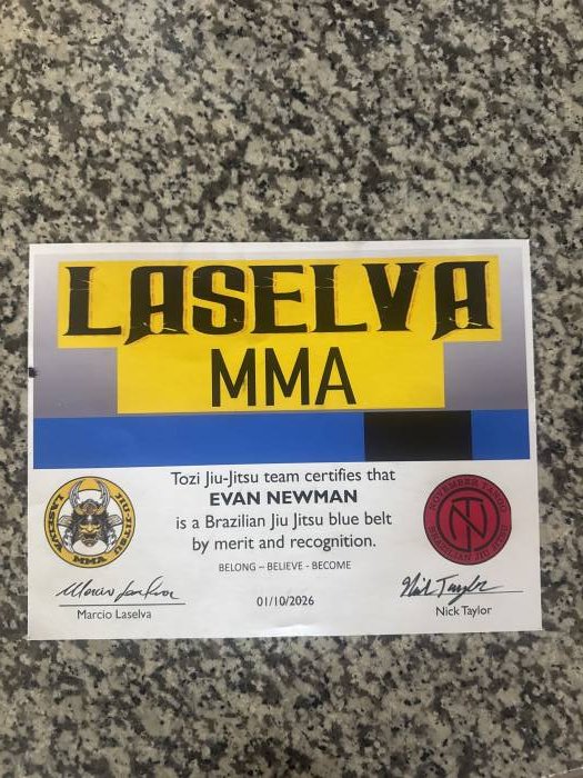 Blue belt · January 10, 2026 · Promoted by Nicolas Taylor