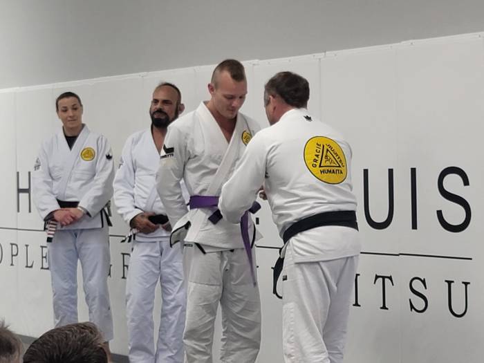 Purple belt · September 13, 2025 · Promoted by Professor JW Wright