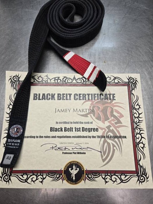 Black belt 1st degree · January 7, 2026 · Promoted by Piet Wilhelm