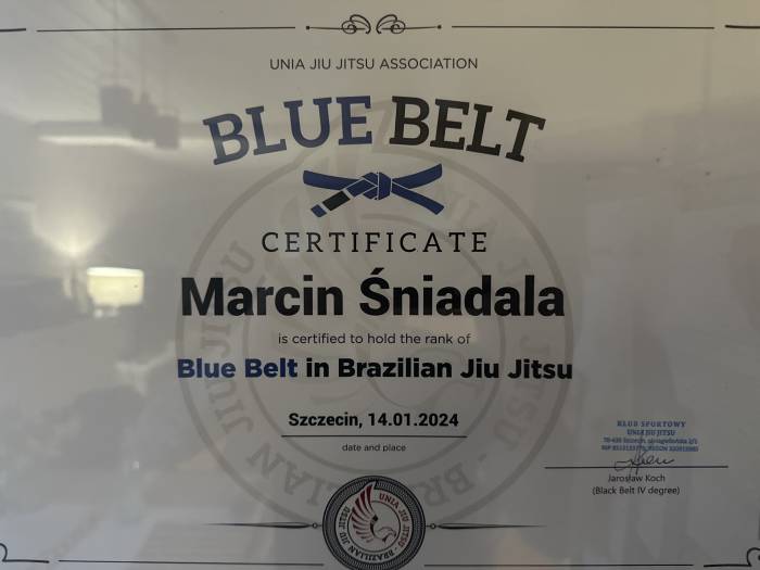 Blue belt · January 14, 2024 · Promoted by Jaroslaw Koch