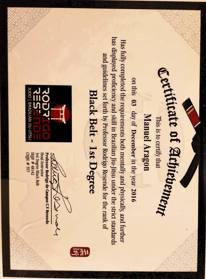 Black belt 1st degree · December 3, 2016 · Promoted by Rodrigo Resende