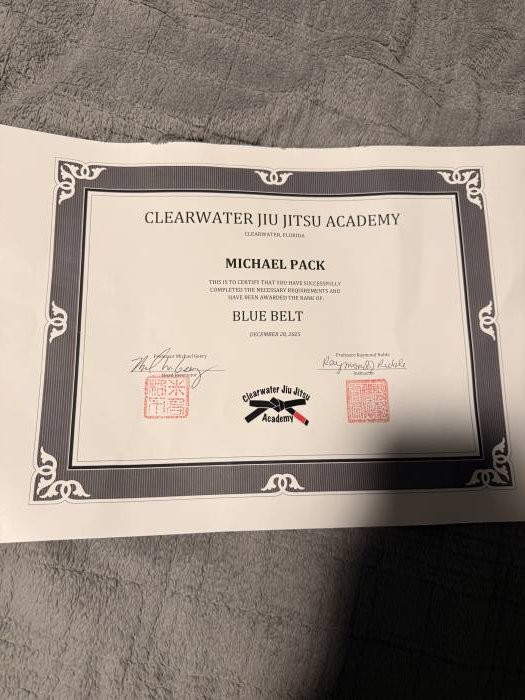 Blue belt · January 2, 2026 · Promoted by Michael Geery