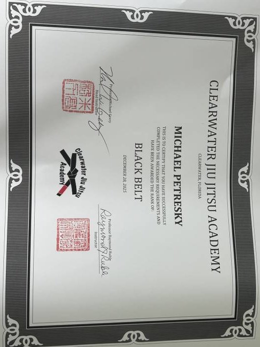 Black belt · December 28, 2025 · Promoted by Michael Geery