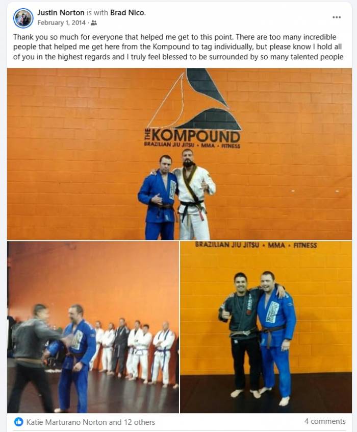 Brown belt · February 1, 2014 · Promoted by Professor Brad Nicolarsen