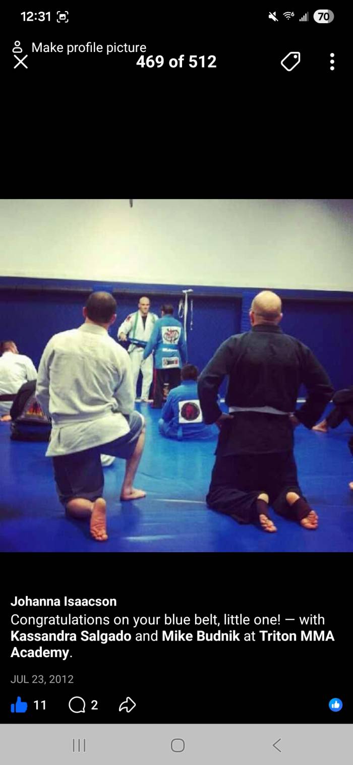Blue belt · July 23, 2012 · Promoted by Mike Budnik