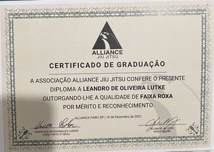 Purple belt · December 18, 2021 · Promoted by Vanor Solon