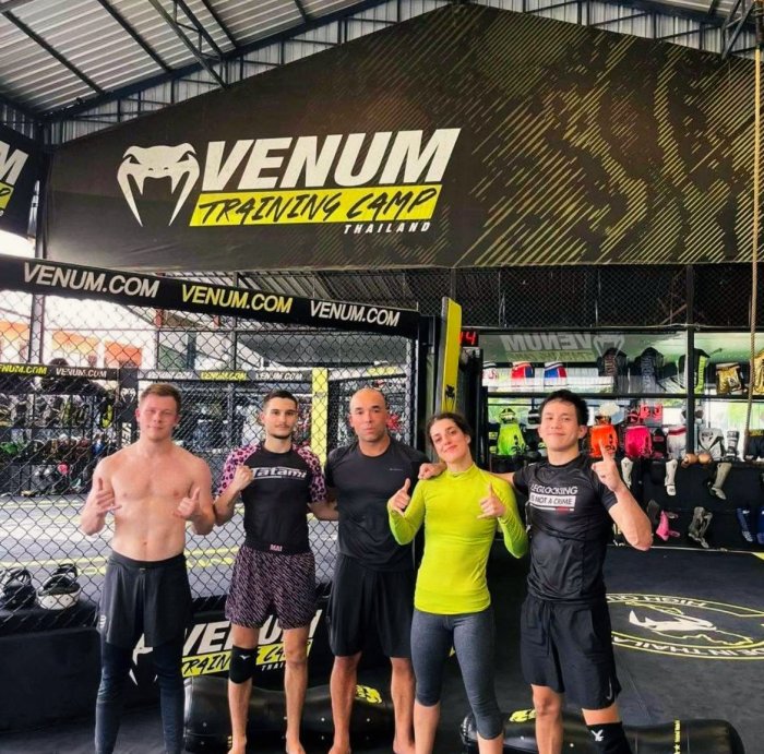 After training in MMA at Venum in Pattaya.