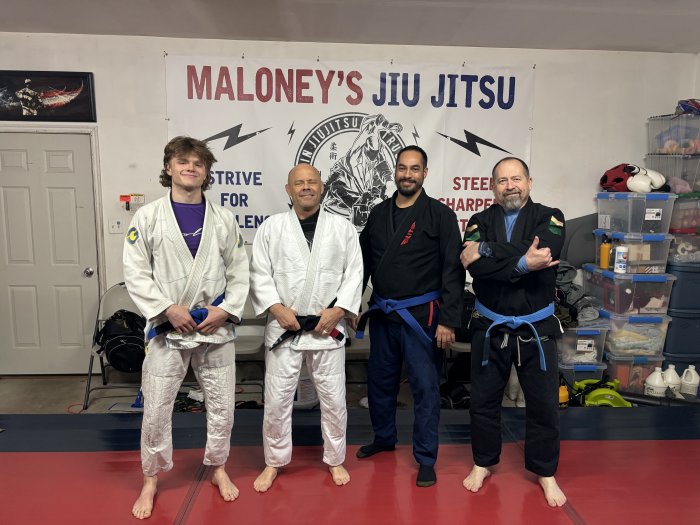 Some of my students I had promoted to blue belt at Maloney’s Jiu Jitsu.