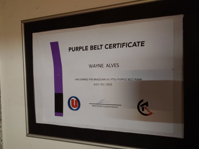 Purple belt · July 1, 2015 · Promoted by Claudio Rocha