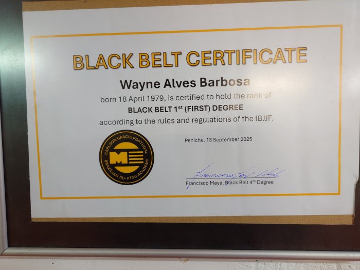 Black belt 1st degree · September 13, 2025 · Promoted by Francisco Maya