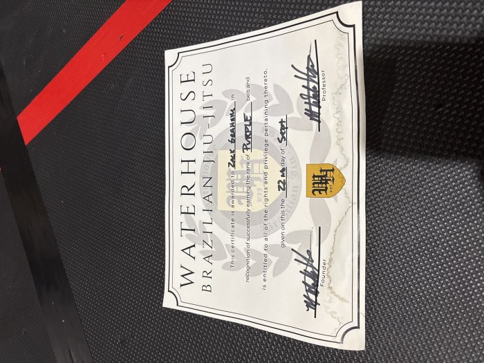 Purple belt · September 22, 2022 · Promoted by Mathew Waterhouse