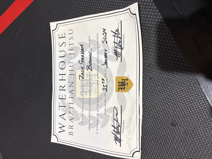 Brown belt · January 25, 2024 · Promoted by Mathew Waterhouse