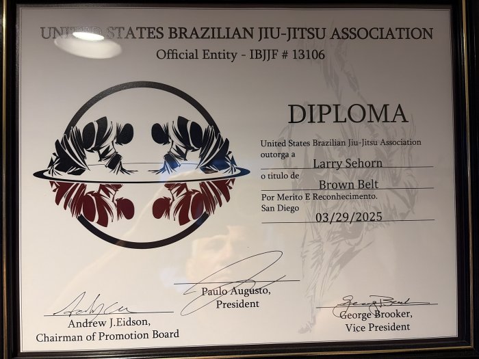 Brown belt · March 29, 2025 · Promoted by Andrew widson