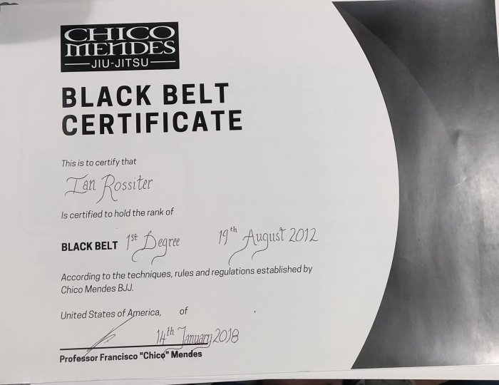 Black belt 1st degree · August 19, 2015 · Promoted by Chico Mendes