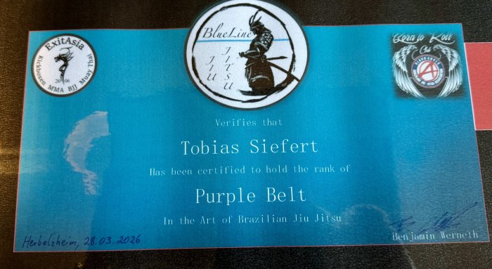 Purple belt · March 28, 2026 · Promoted by Benjamin Werneth