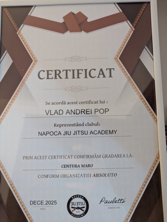 Brown belt · December 7, 2025 · Promoted by Roland Pauletti