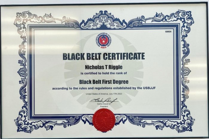 Black belt 1st degree · March 30, 2023 · Promotion by time served