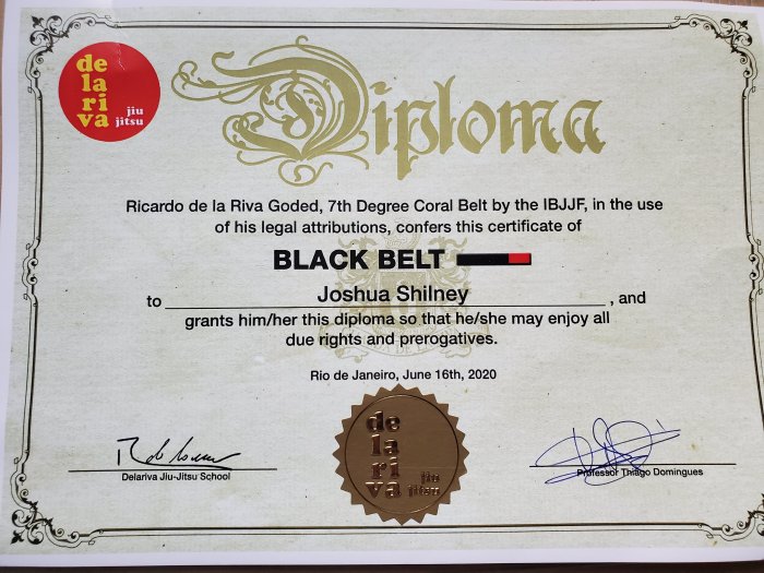Black belt · June 16, 2020 · Promoted by Thiago Domingues