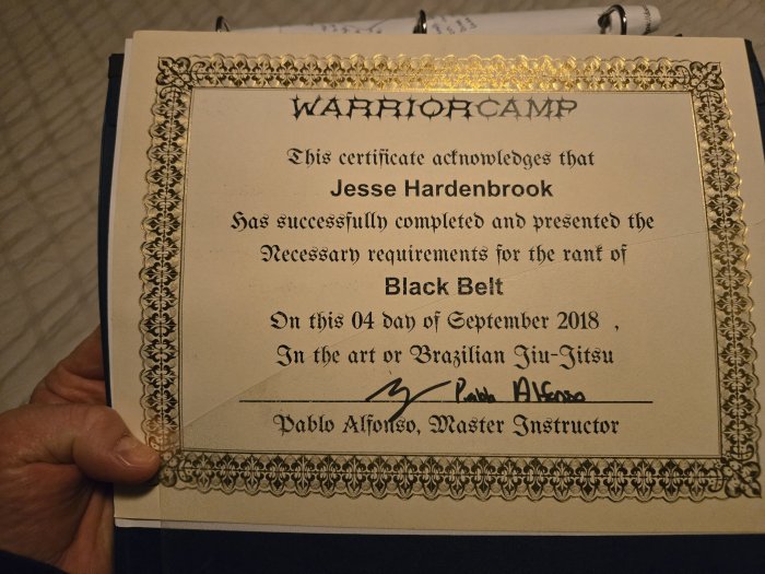 Black belt · September 4, 2018 · Promoted by Pablo Alfonso