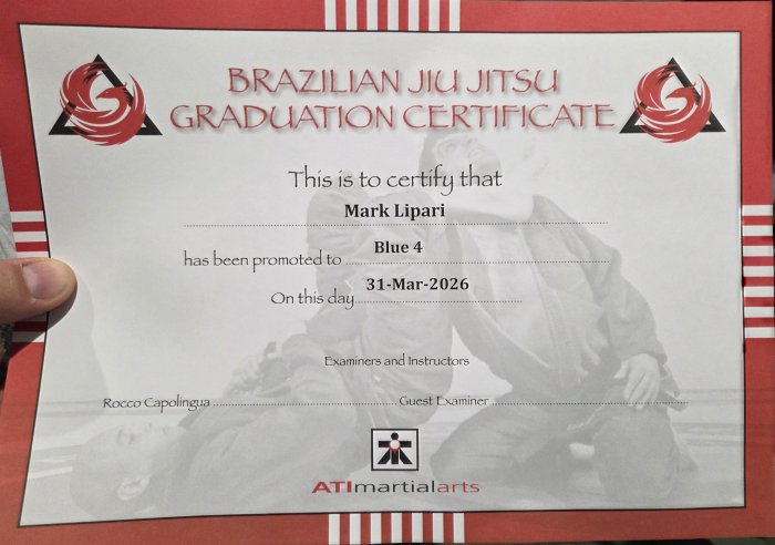 Blue belt · December 7, 2021 · Promoted by Rocco Capolingua
