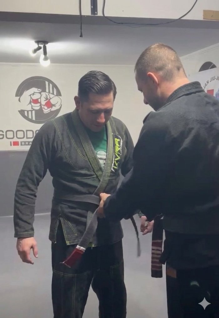 Being graduated to Black Belt from my coach Rodolfo Barcellos