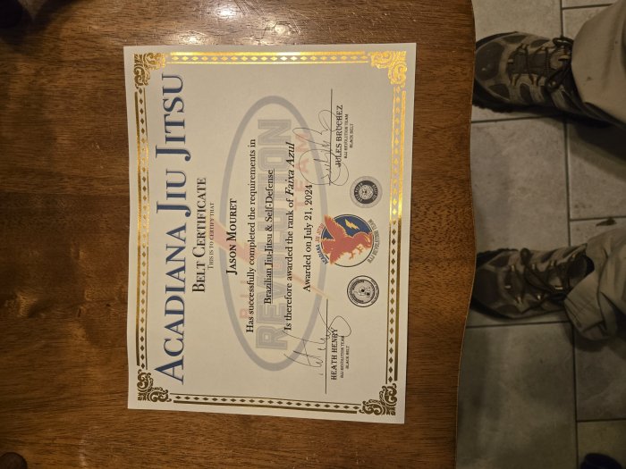 Blue belt · July 21, 2024 · Promoted by Heath Henry