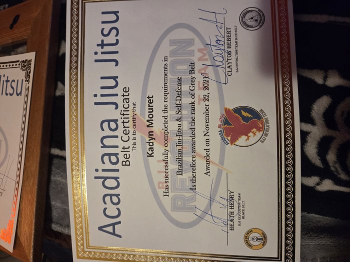 Gray belt · November 22, 2021 · Promoted by Heath Henry