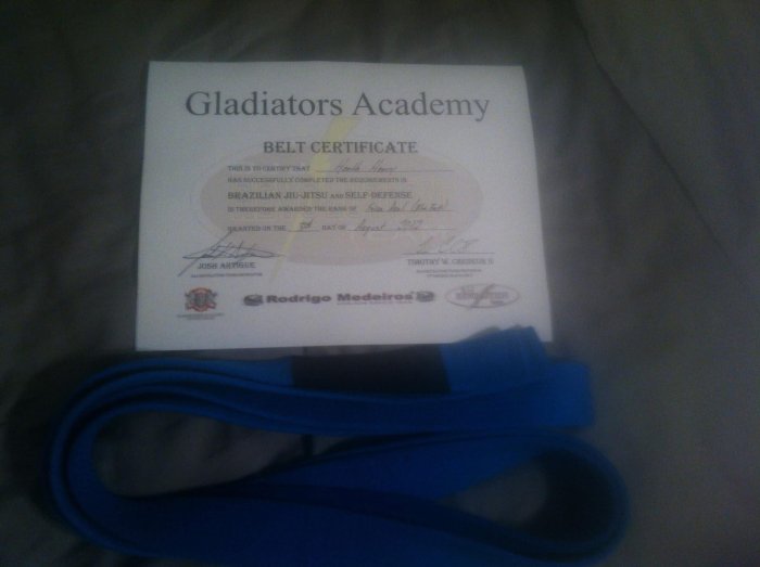 Blue belt · August 3, 2012 · Promoted by Tim Credeur