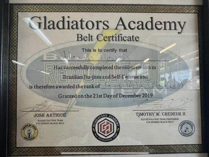 Black belt · December 21, 2019 · Promoted by Tim Credeur