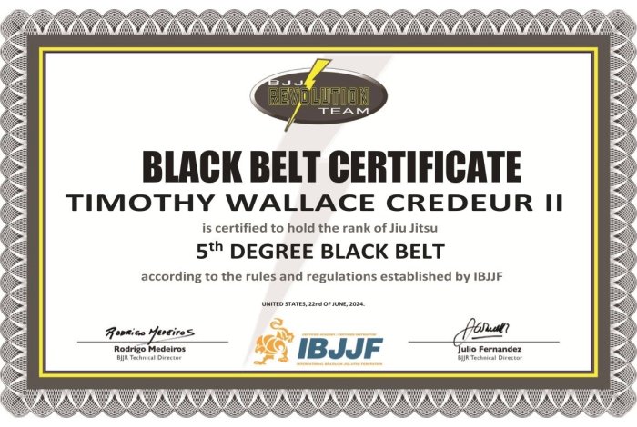 Black belt 5th degree · June 22, 2024 · Promoted by Rodrigo Medeiros