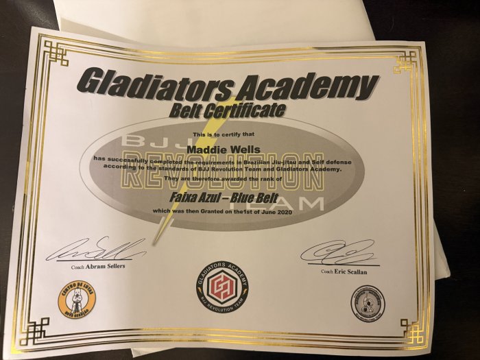 Blue belt · June 1, 2020 · Promoted by Eric Scallan