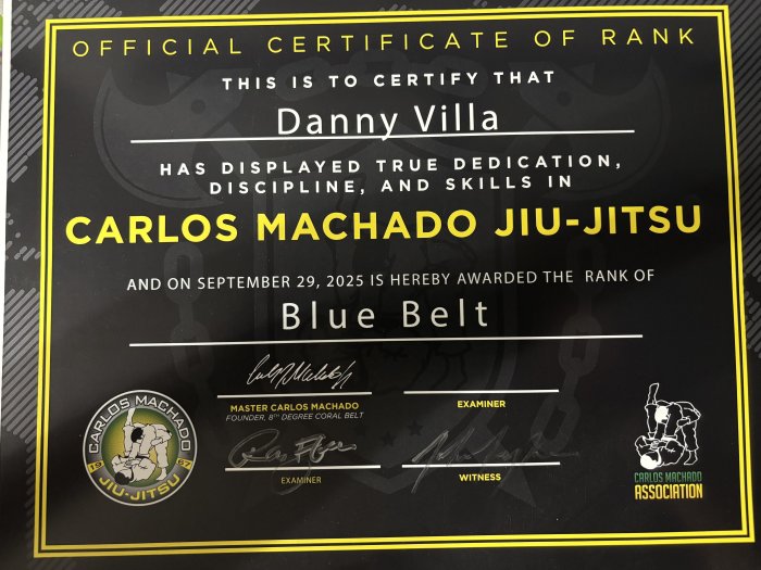 Blue belt · September 29, 2025 · Promoted by Ray Flores