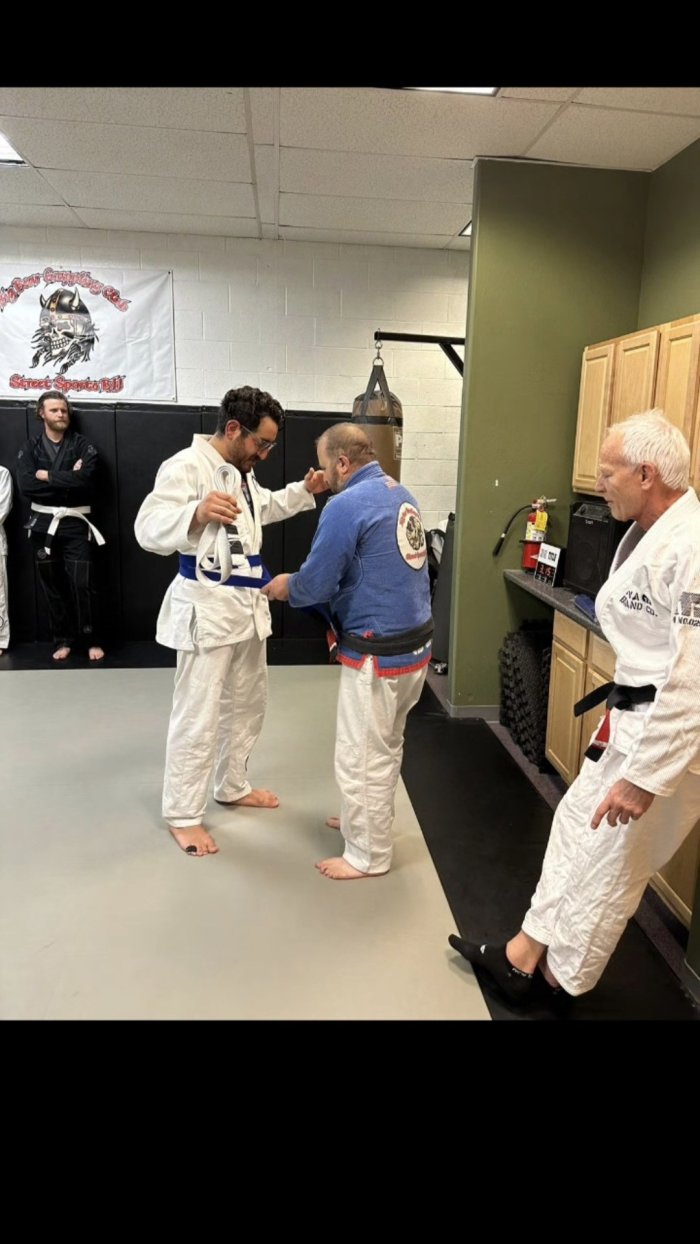 Honored to be promoted to blue belt by both Coach Joe’s. Grateful for the guidance, the grind, and the journey ahead.
