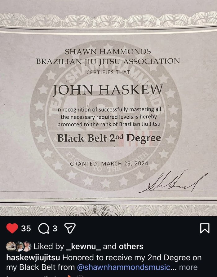Black belt · August 9, 2025 · Promoted by Professor Jon Haskew 2nd degree black belt