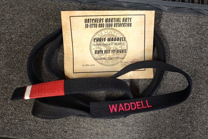 Black belt 1st degree · April 18, 2026 · Promoted by BRAD HATCHER