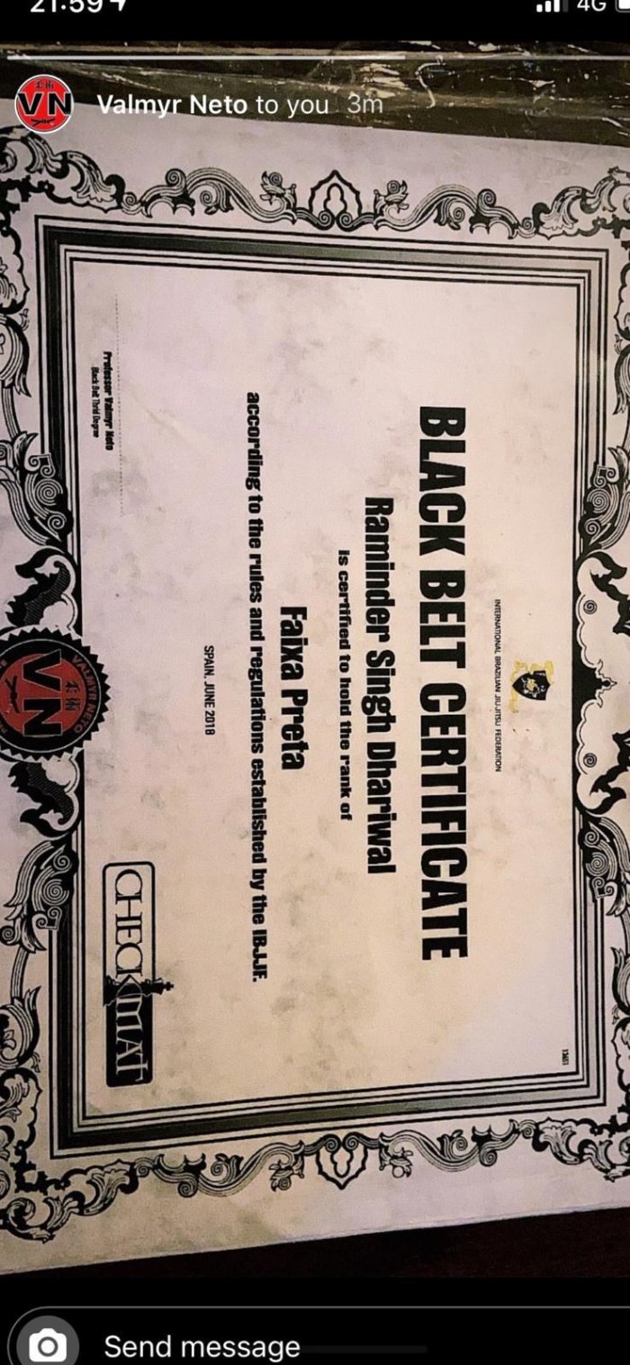 Brown belt · December 2, 2023 · Promoted by Raminder Singh Dhariwal