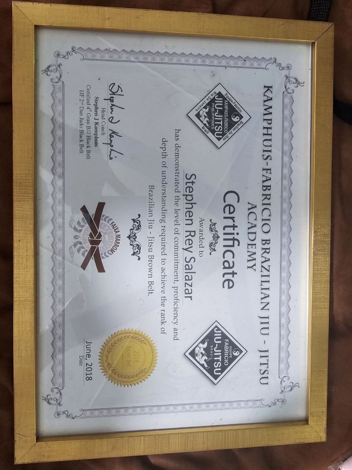 Brown belt · June 16, 2018 · Promoted by Stephen Kamphuis