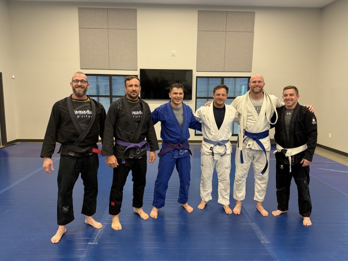 Promoted Cliff to Blue Belt tonight! Hard earned and well deserved.