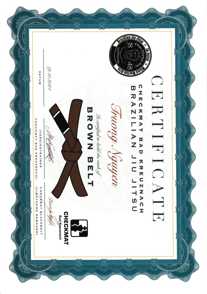 Brown belt · October 19, 2024 · Promoted by Patric Groß