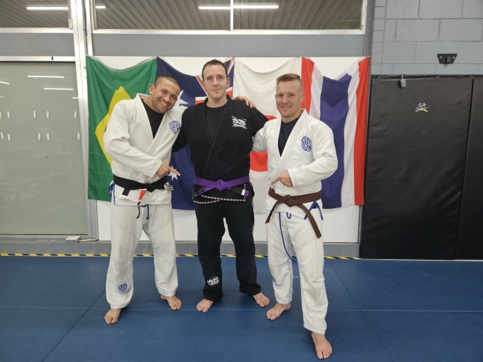 Purple belt · December 6, 2022 · Promoted by Promoted to Purple belt by Professor James Hellyer (SA Combat Academy - Adelaide), Stripe 1,2 and 4 by Professor Pedro Henrique Silva Gonçalves (SA Combat Academy - Adelaide)