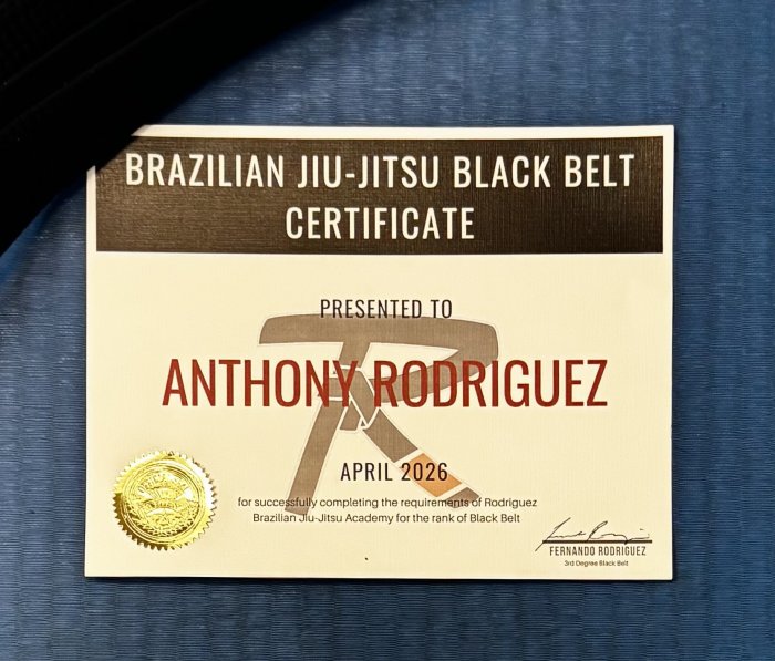Black belt · April 29, 2026 · Promoted by Fernando Rodriguez Jr