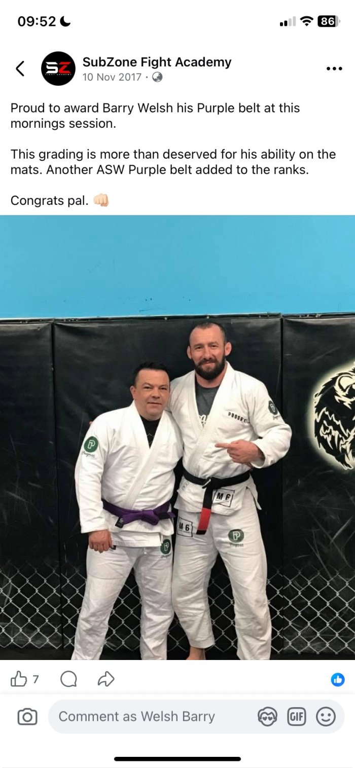 Purple belt · November 10, 2017 · Promoted by kameron atakuru