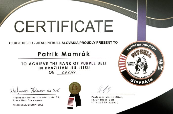 Purple belt · September 2, 2022 · Promoted by Martin Sitar