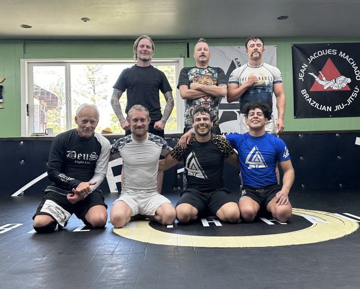 At Lake Arrowhead Jiu Jitsu with coaches from both LAJJ and Big Bear Grappling Academy.