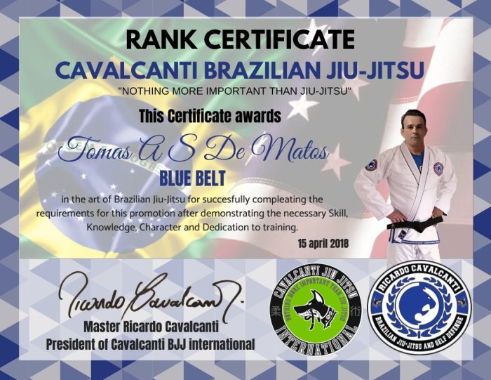 Blue belt · April 15, 2018 · Promoted by Ricardo Cavalcanti